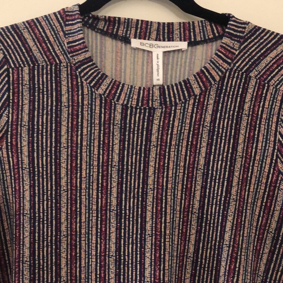 BCBGeneration Striped Multicolored Dress in Blue Combo Size XS NWT - Picture 3 of 6